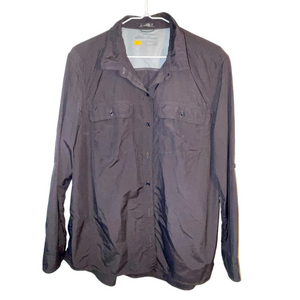 Eddie Bauer Dark Gray Button Up Shirt Women's Large